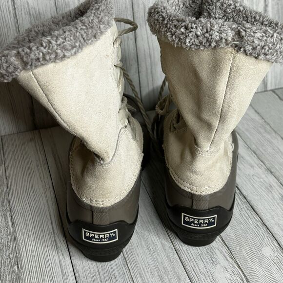SPERRY Womans 7.5 Quarter  Water Proof Duck Boots # STS99765 Suede Leather Laced - Picture 2 of 11